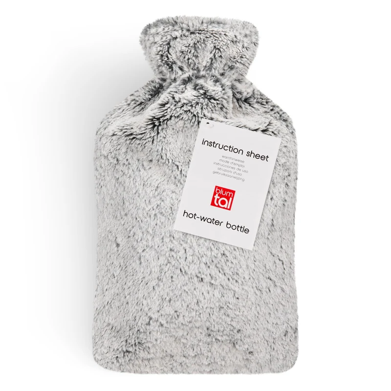 Blumtal - Bouillotte Peluche - Bouillotte Eau Chaude - Gris - 1.8L