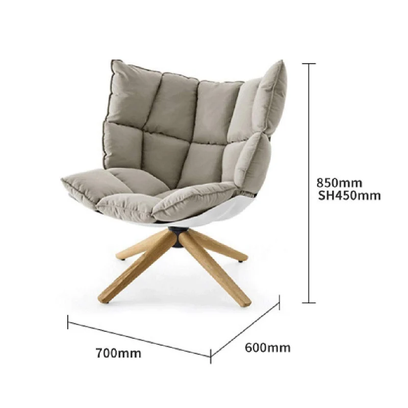 Dfghbn Canapé Chaise Salon Overstuffed Coussin de Chaise avec Les Jambes en Bois Chambre Plancher for Canapé Chaise Lazy Lounge Chaise (Color : Gray, Size : Free Size)