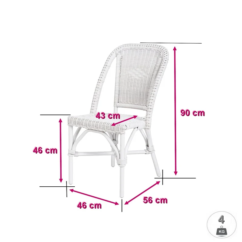 Rotin Design Chaise Selva Blanche en Osier fitrit