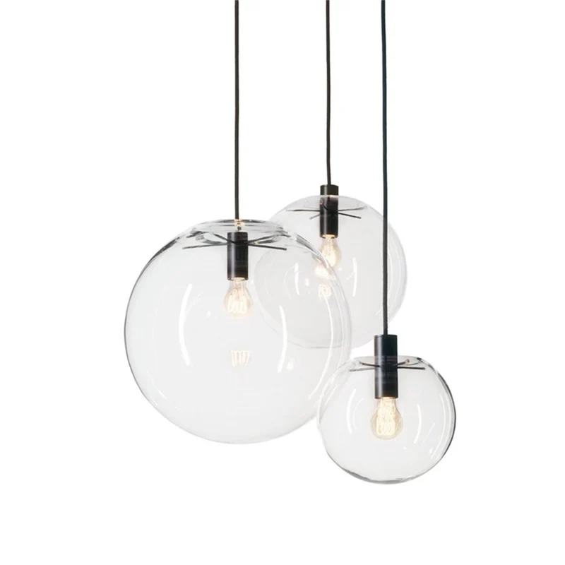 MZStech Billes en Verre Luminaire Suspension Boule verre Lustre Pendentif Lampe (20cm)