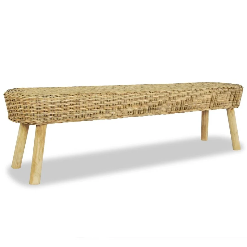 Festnight Banc de Jardin Banc d'entrée Meuble Décoration 160 x 35 x 45 cm en Rotin naturel