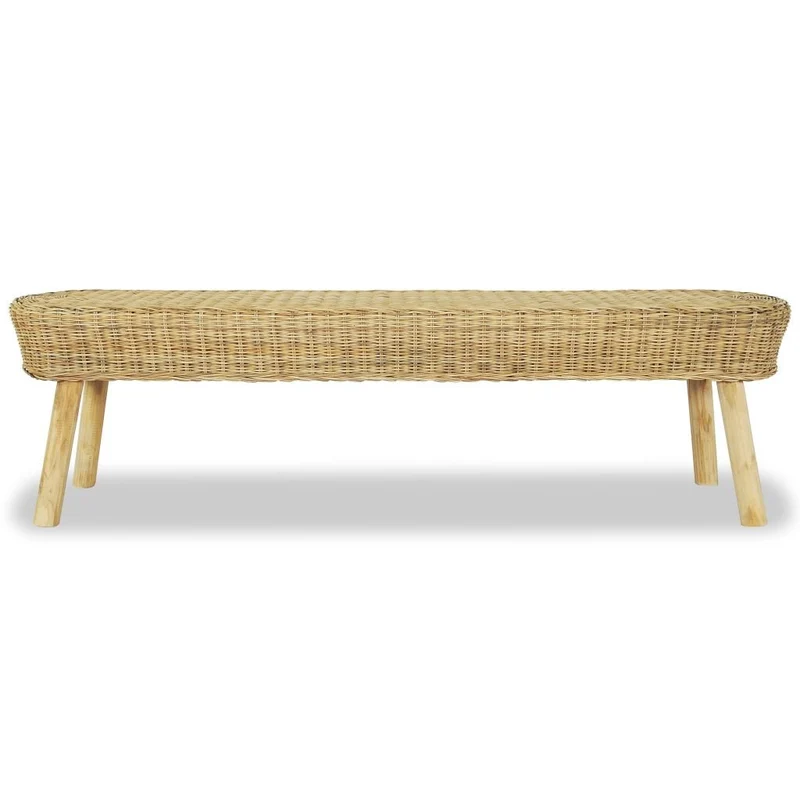 Festnight Banc de Jardin Banc d'entrée Meuble Décoration 160 x 35 x 45 cm en Rotin naturel
