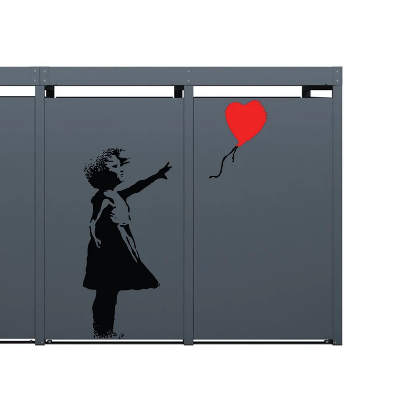 Statement Box Mülltonnenbox "Red Balloon Girl Banksy"