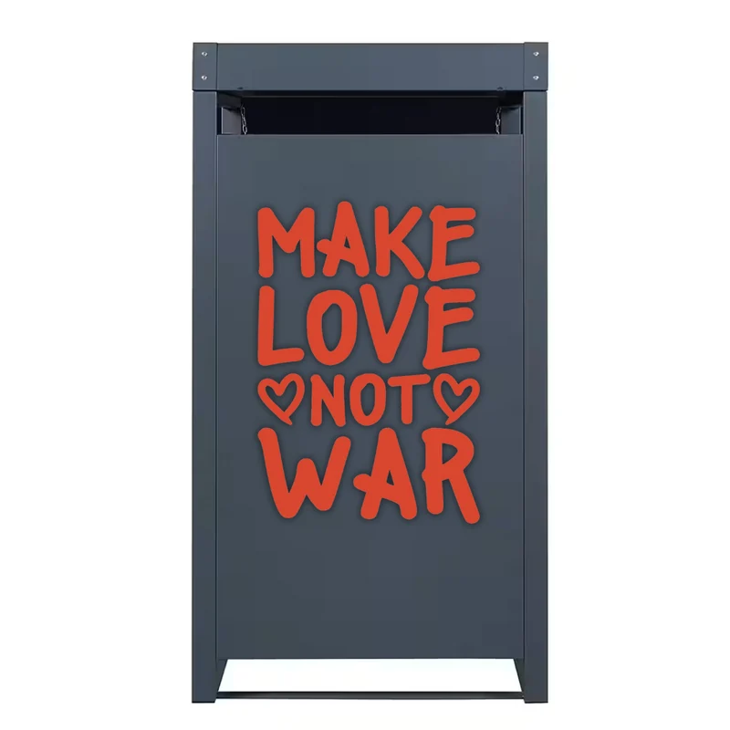 Statement Box Mülltonnenbox "Make Love Not War"