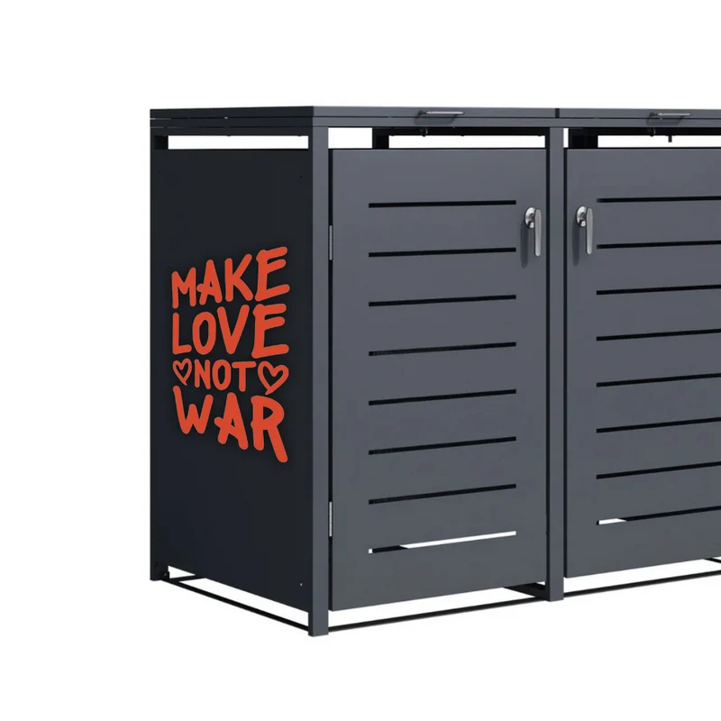 Statement Box Mülltonnenbox "Make Love Not War"