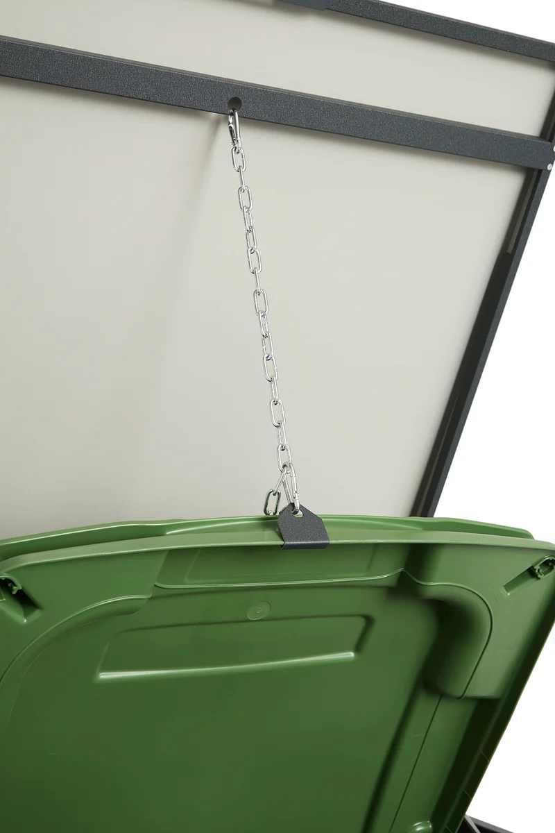 OBOX 4er Mülltonnenbox mit Klappdach