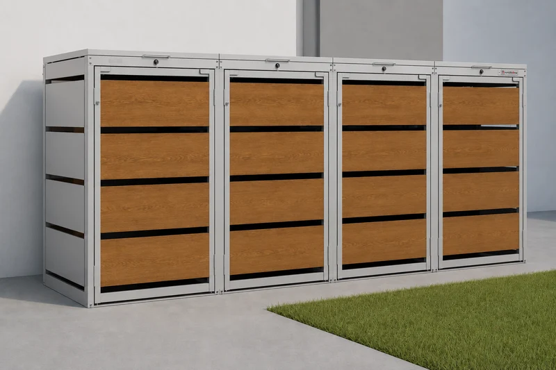 OBOX Oak 4er Mülltonnenbox