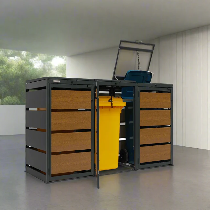OBOX Oak 3er Mülltonnenbox