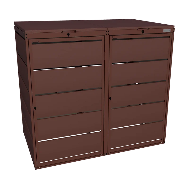 OBOX 2er Mülltonnenbox mit Klappdach