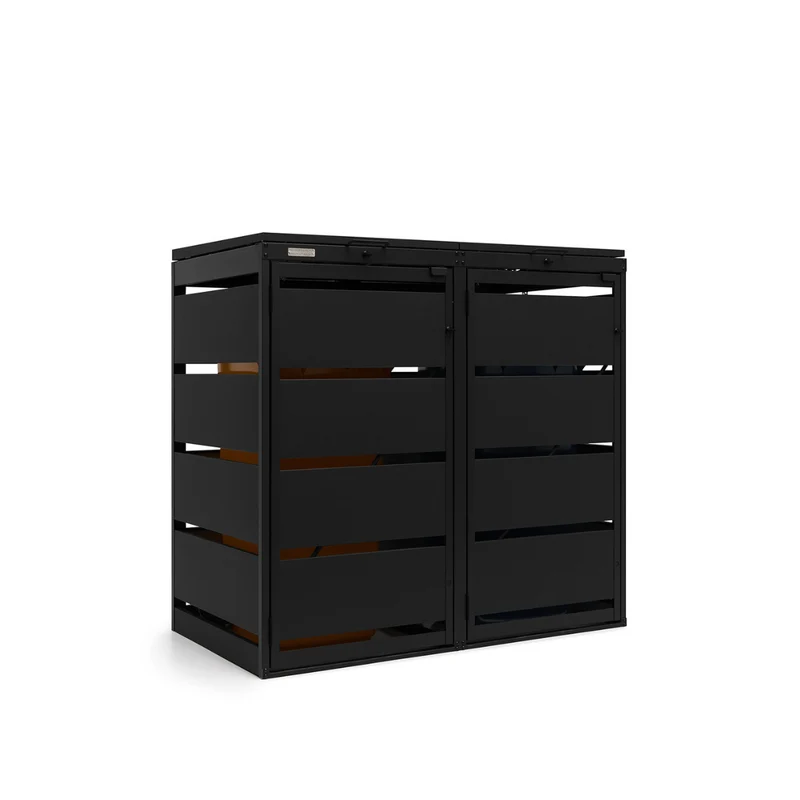 OBOX 2er Mülltonnenbox mit Klappdach