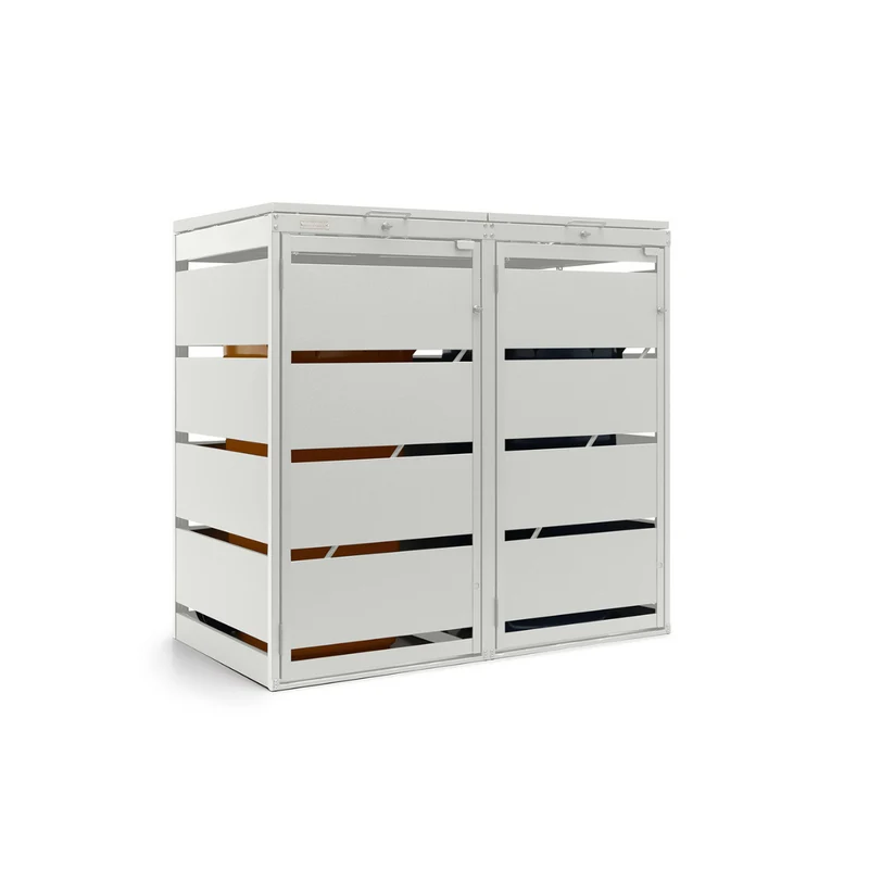 OBOX 2er Mülltonnenbox mit Klappdach