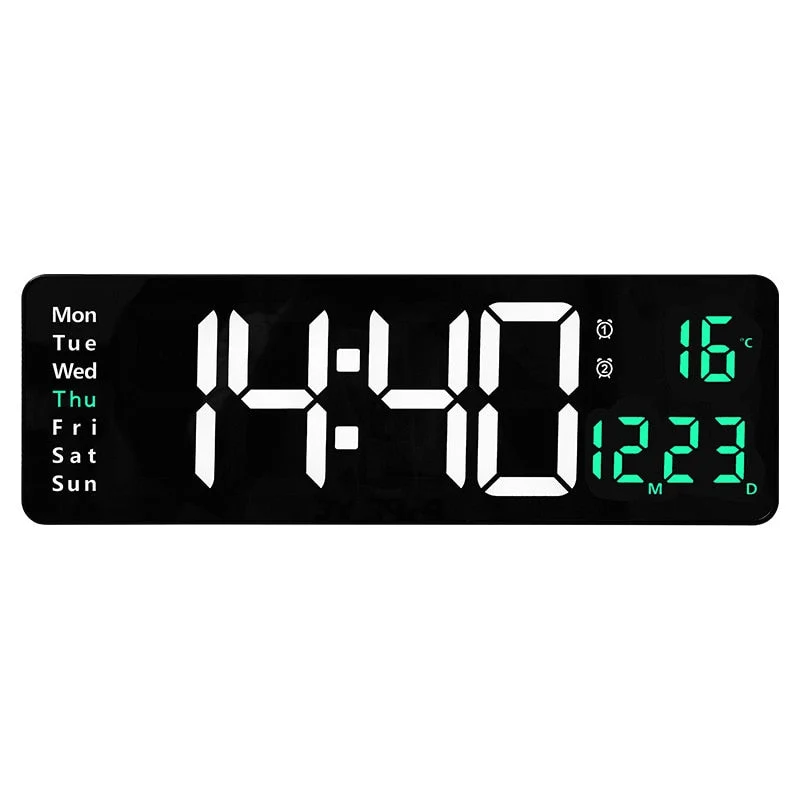 Horloge Numérique Murale avec Télécommande et Alarme