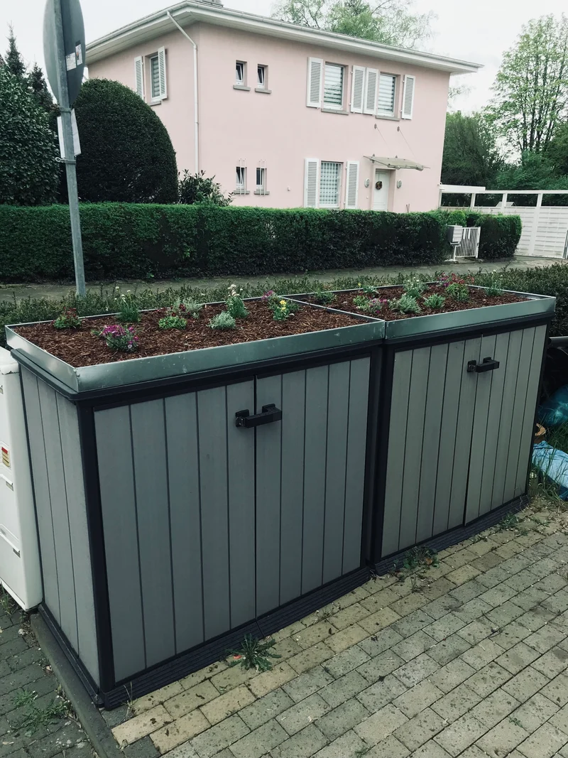 Pflanzwanne auf Maß Sonderanfertigung - Edelstahl (Mülltonnenbox nicht enthalten)