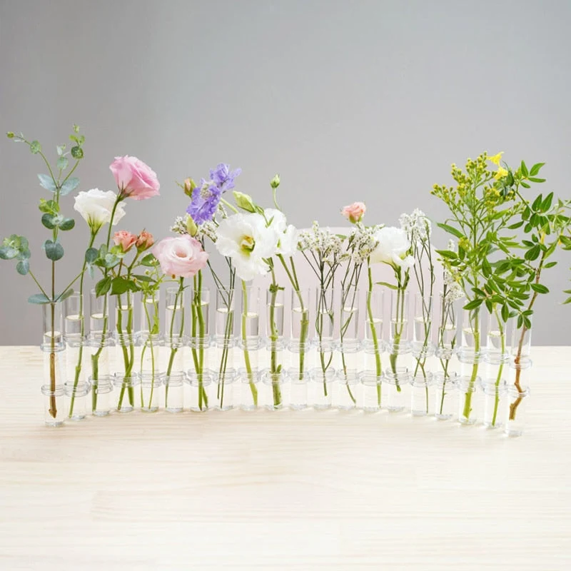 Vase Ajustable en Verre Transparent pour Décoration