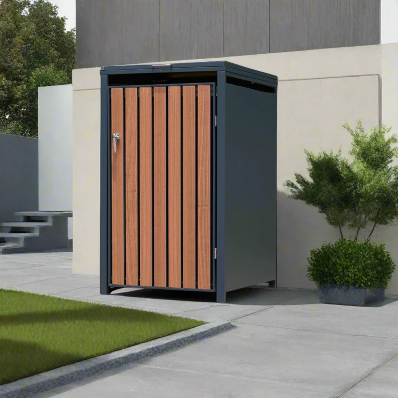 BOSCO Mülltonnenbox-Nussbaum Optik, 1er Modell