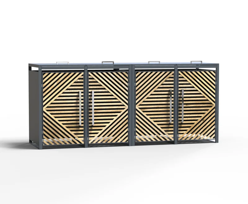 NEU!! KARO Design Mülltonnenbox, 4er Modell