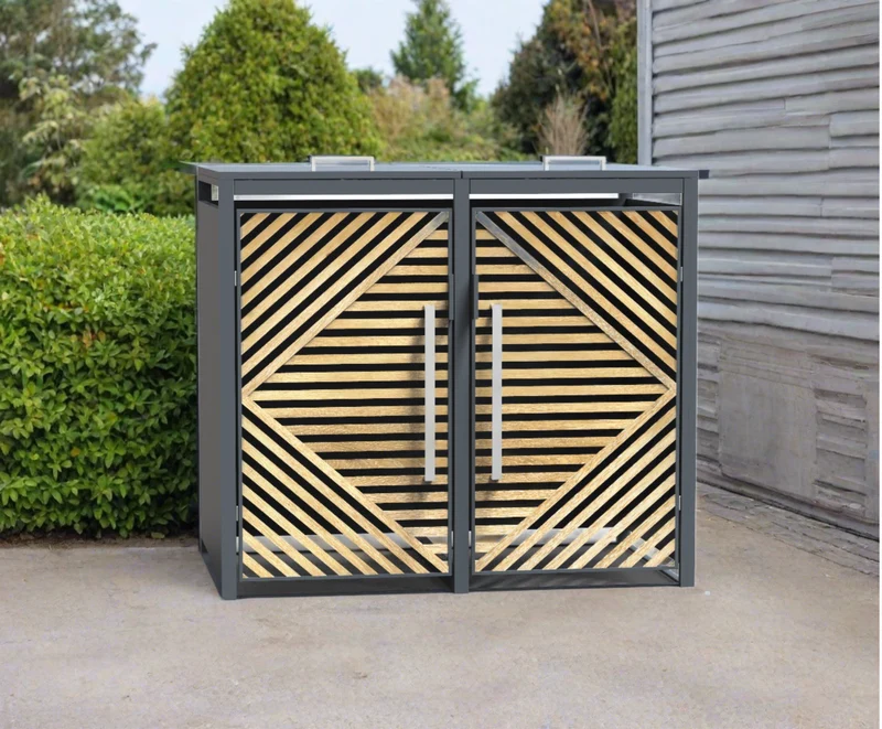 NEU!! KARO Design Mülltonnenbox, 2er Modell