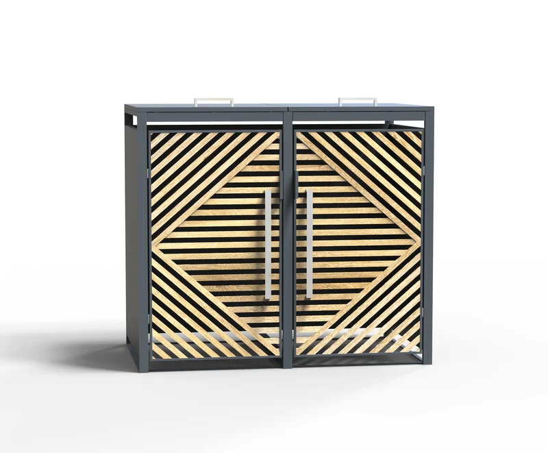NEU!! KARO Design Mülltonnenbox, 2er Modell