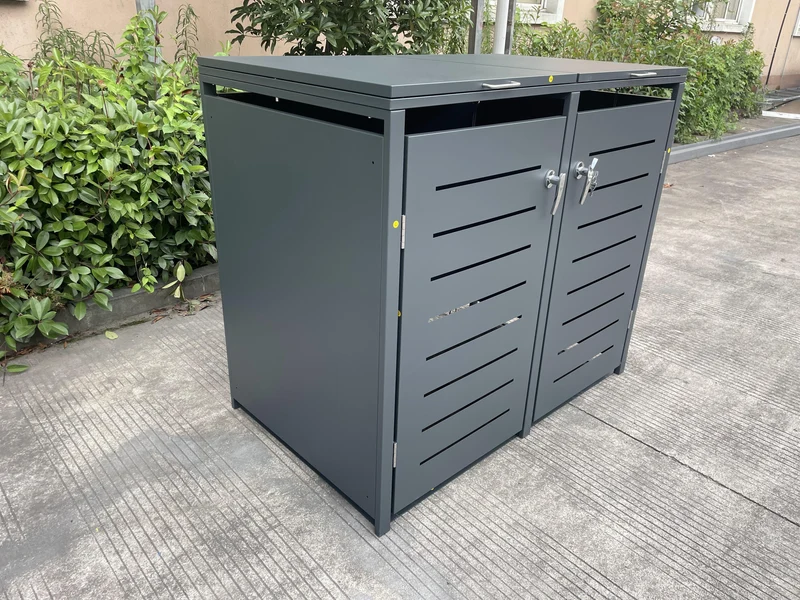 ALBA 2er Mülltonnenbox Anthrazit