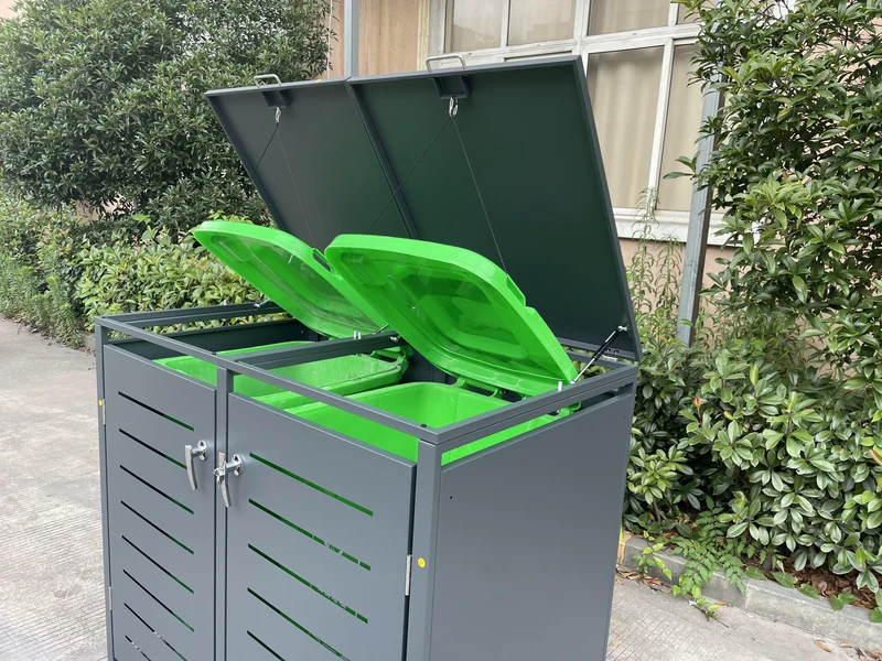 ALBA 2er Mülltonnenbox Anthrazit