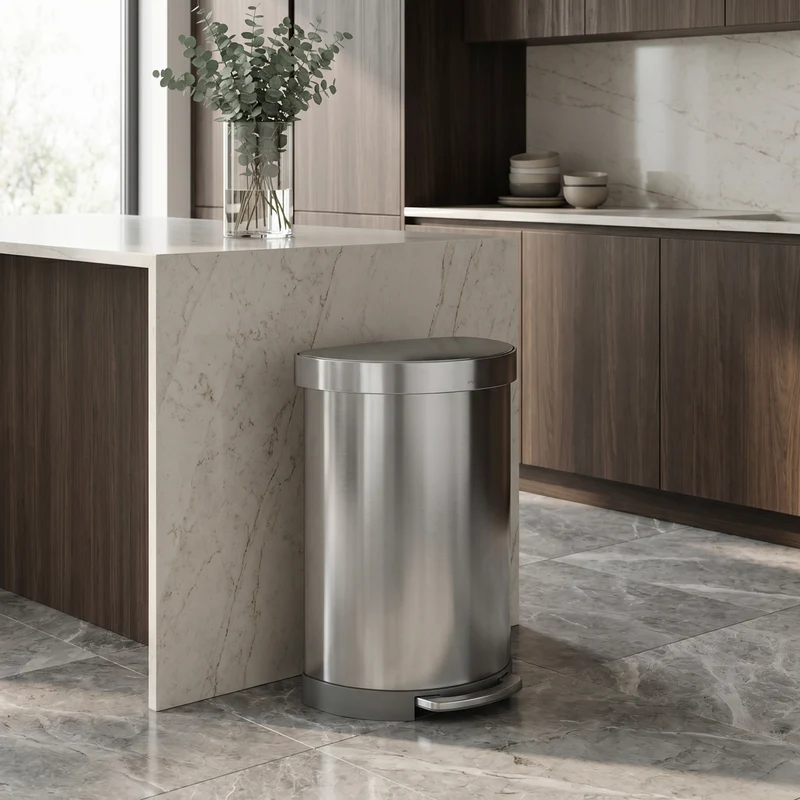 poubelle demi-lune à pédale 60 L
