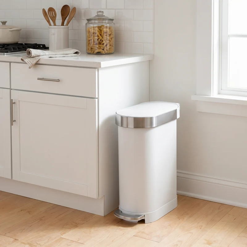 45 L Poubelle Étroite à Pédale avec Rebord