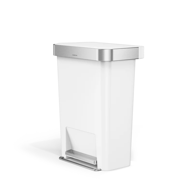 45 L Poubelle Rectangulaire à Pédale en Plastique
