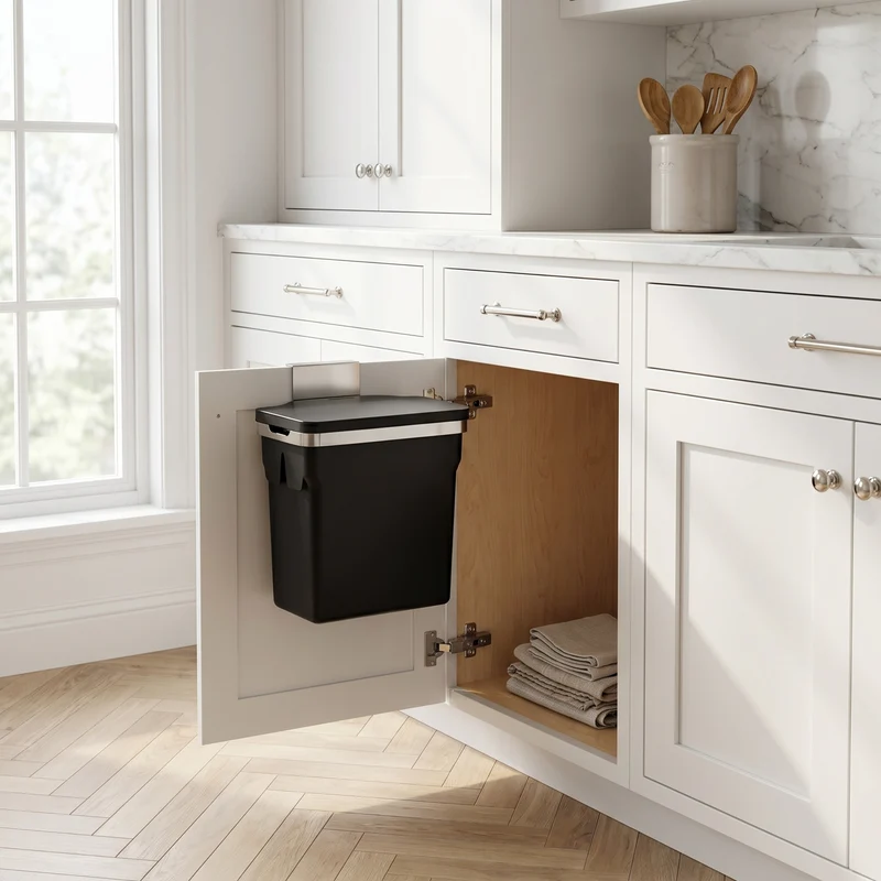 10 L Poubelle de Placard à Fixation sur Porte