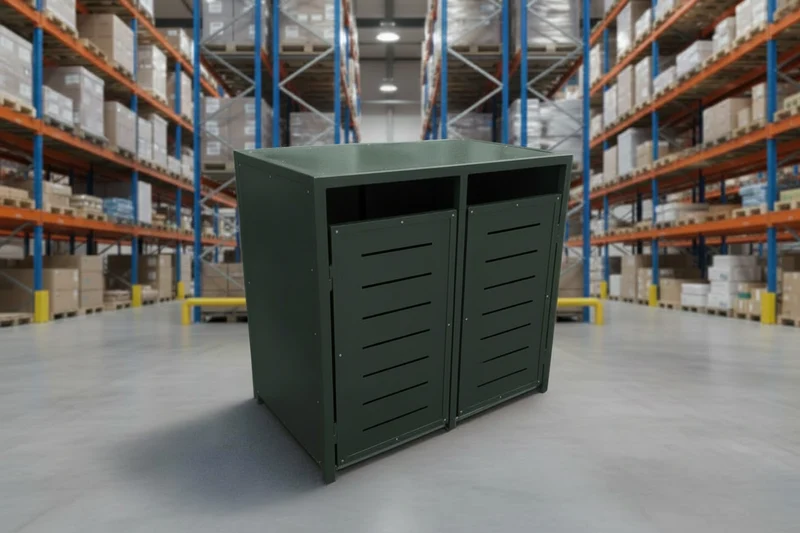 PREMIUM Metall 2er Mülltonnenbox