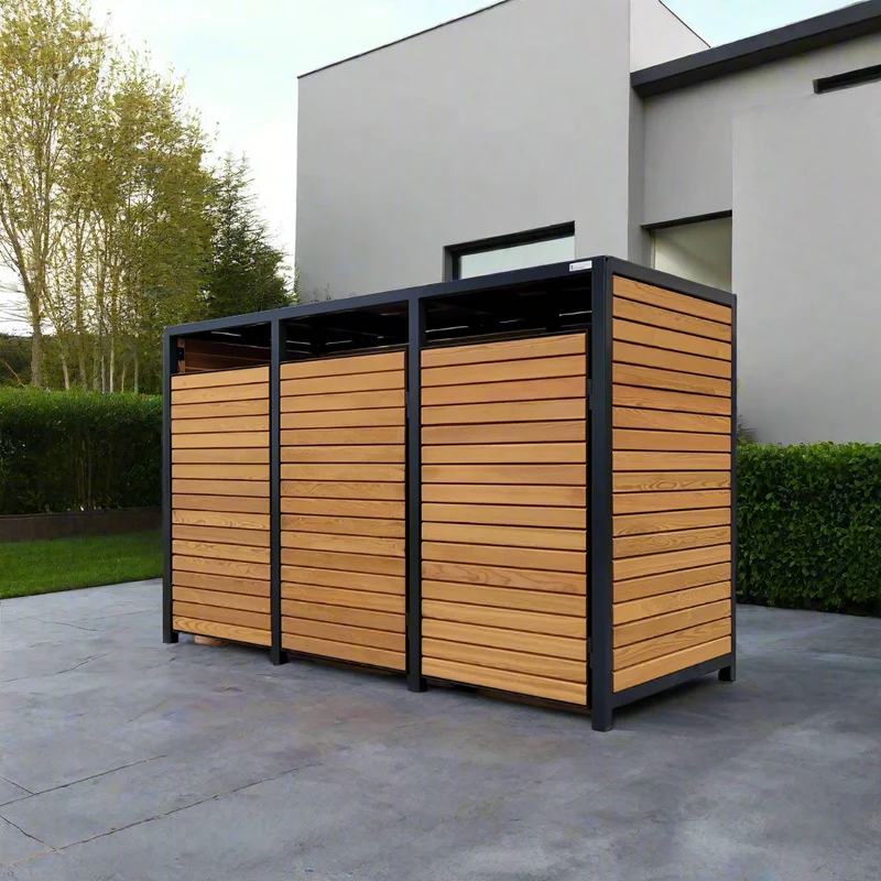 Zusätzliche Seitenwand aus Holz für PREMIUM Mülltonnenboxen