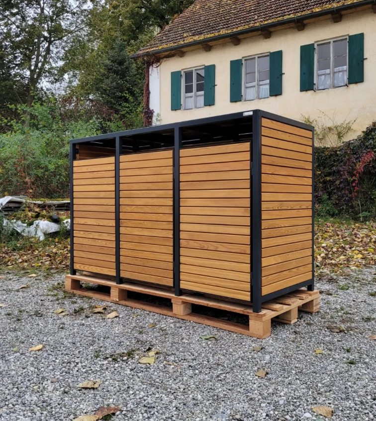 Zusätzliche Seitenwand aus Holz für PREMIUM Mülltonnenboxen