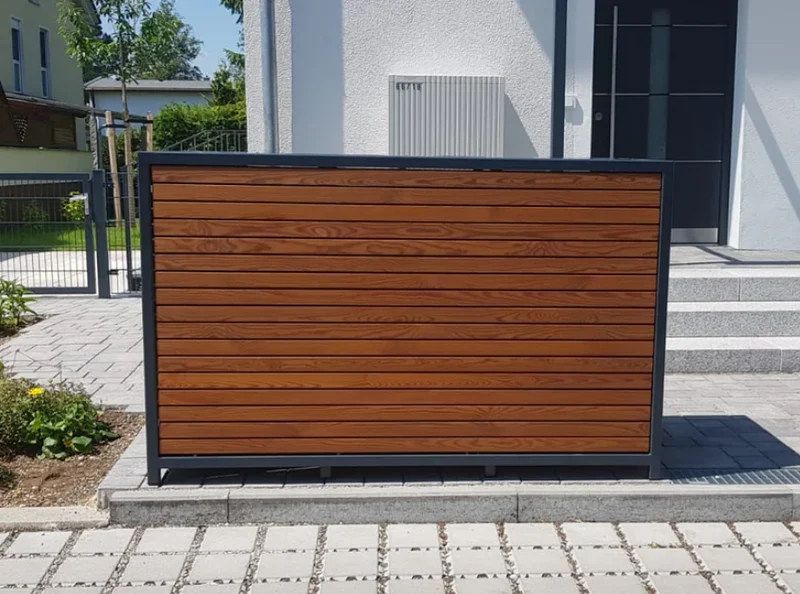 Rückwand mit Rhombusleisten für PREMIUM Mülltonnenboxen (1–4-fach wählbar)