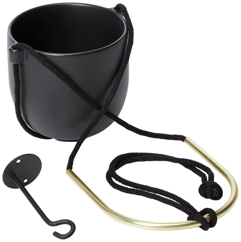 Umbra BOLO PLANTER BLACK, CERAMIQUE DE GRÈS, noir, 109.2 x 17.78 x 15.8 cm
