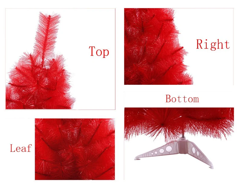 Zinsale Pin de 3ft / 90 cm Sapins de Noël Artificiel avec Support d'arbre Qualité Plastique Décoration d'arbre (Rouge)