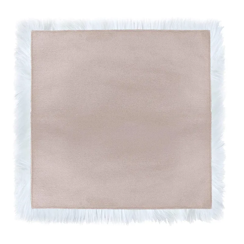 QINGLOU Peau de Mouton synthétique,Cozy Sensation comme véritable Laine Tapis en Fourrure synthétique, Fluffy Soft Longhair Décoratif Coussin de Chaise Canapé Natte (Blanc（Carré）, 45 x 45cm)
