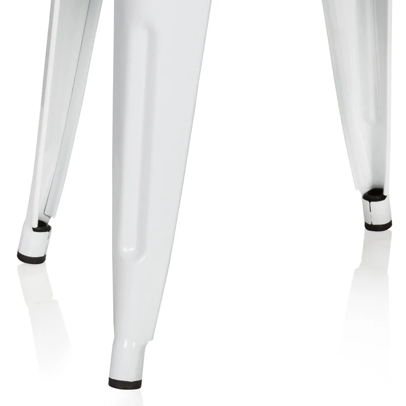 hjh OFFICE 645002 tabouret bistrot VANTAGGIO blanc métallique au look industriel et moderne, empilable