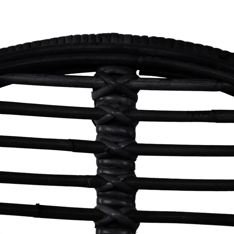 vidaXL 2X Chaise de Salle à Manger Rotin Naturel Noir Fauteuil Meuble de Salon