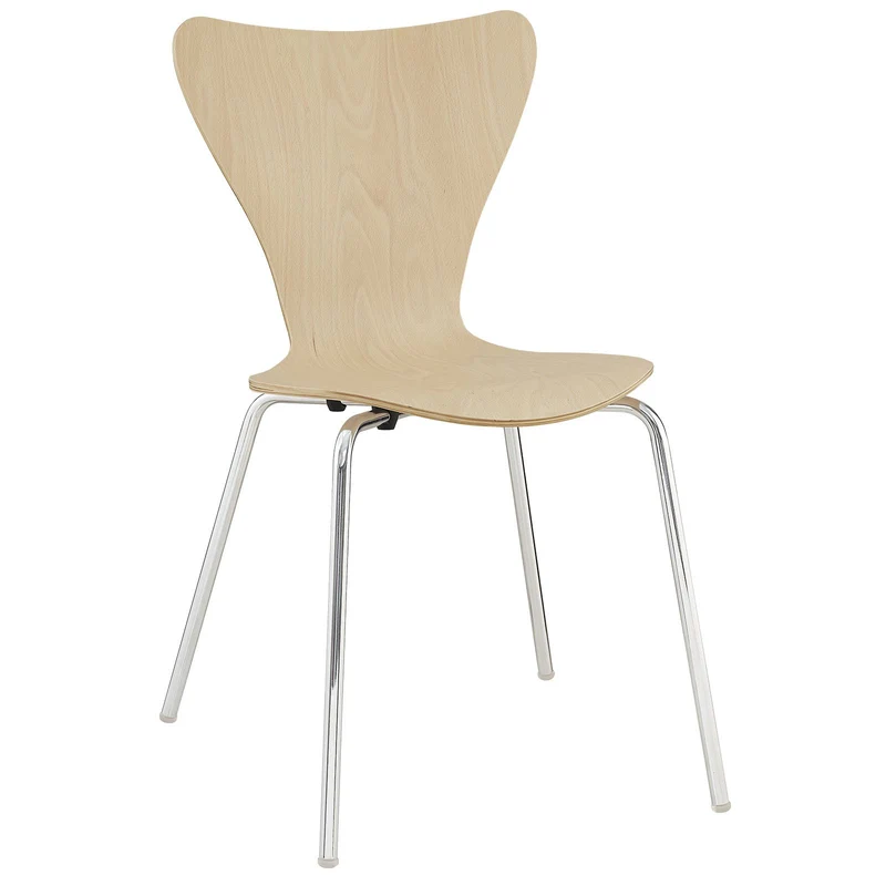 Lexington Moderne Arne Jacobsen Style Série 7 Côté Chaise, Bois Dense, Beige, 19.5" Lx17 Wx34 H