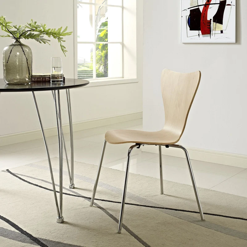 Lexington Moderne Arne Jacobsen Style Série 7 Côté Chaise, Bois Dense, Beige, 19.5" Lx17 Wx34 H