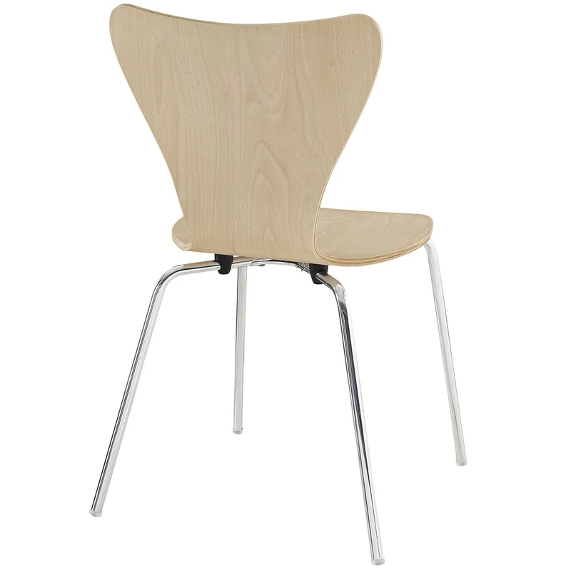 Lexington Moderne Arne Jacobsen Style Série 7 Côté Chaise, Bois Dense, Beige, 19.5" Lx17 Wx34 H