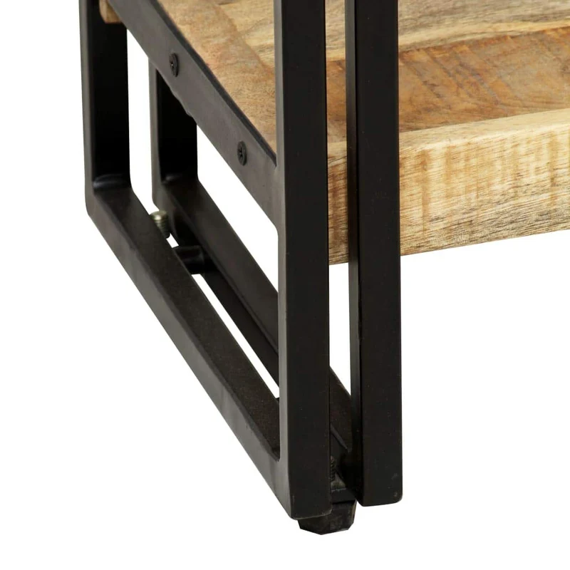 Festnight Bibliothèque à 5 Niveaux Étagère de Rangement de Style Industriel Bois de Manguier et Acier 90x30x180 cm