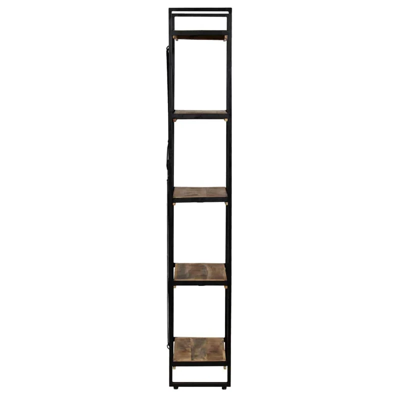 Festnight Bibliothèque à 5 Niveaux Étagère de Rangement de Style Industriel Bois de Manguier et Acier 90x30x180 cm