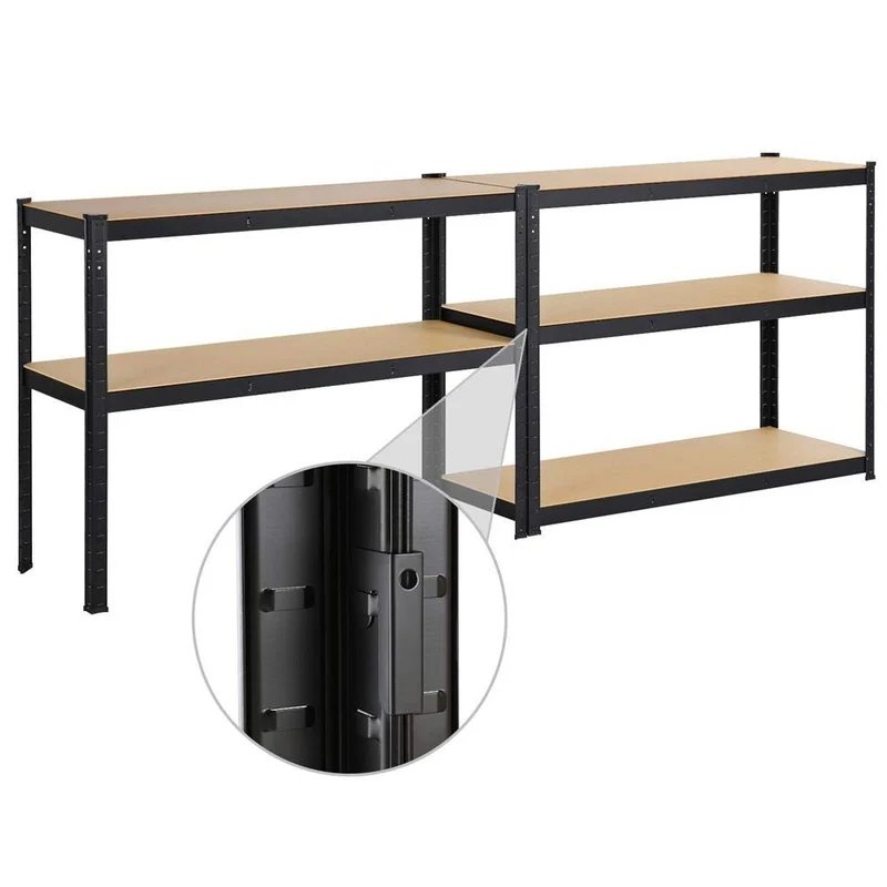 Yaheetech 180 x 120 x 45 cm Étagères Charge Lourde Clipsable Résistant Capacité 875 kg Meuble de Rangement Garage Cuisine Chambre Noir