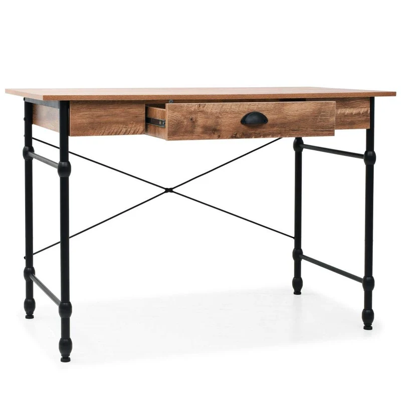 vidaXL Bureau avec Tiroir Couleur de Chêne Table d'Ordinateur Table Console