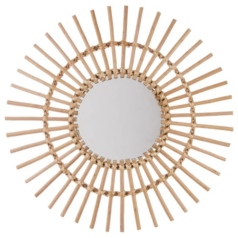 Miroir en rotin diamètre 58 cm Soleil