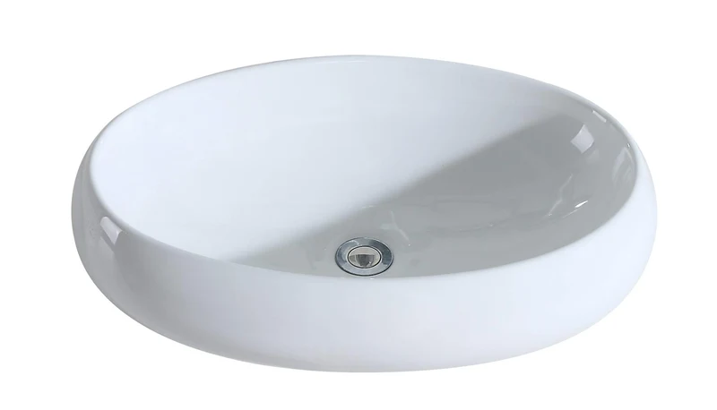 Eridanus, Vasque à Poser Ovale Lavabo Salle de Bain en Céramique Lave-Mains L60*L40*H15cm, Série MALIE-B
