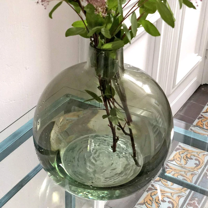 Bruno Evrard Vase Dame-Jeanne Vert en Verre recyclé 35cm - Alric