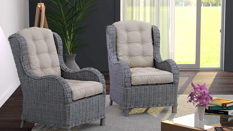 Fauteuil JACK en rotin kubu