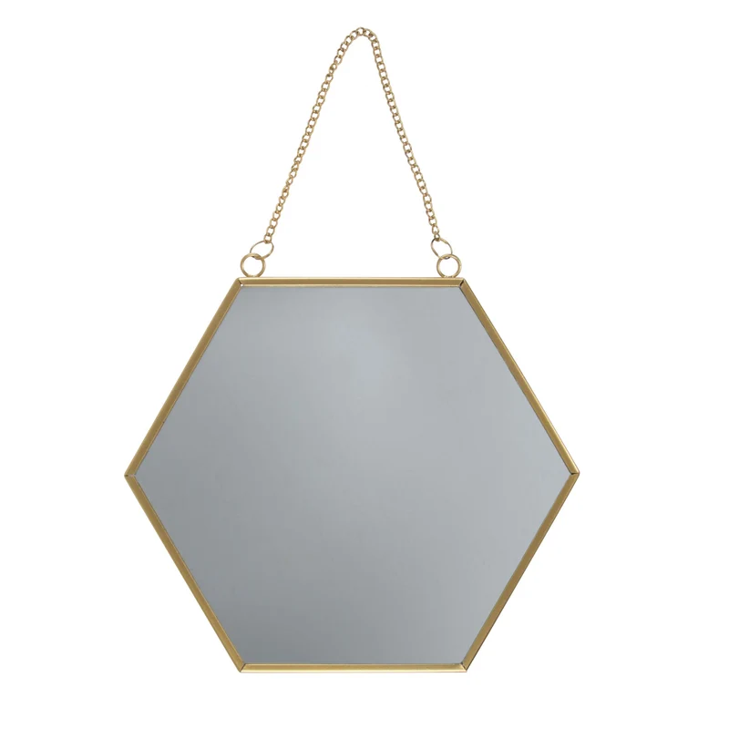 Sass & Belle Miroir Mural Hexagonal Doré