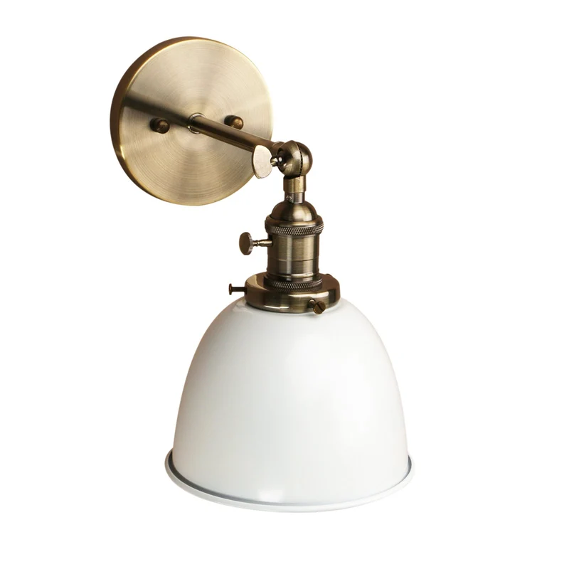 Pathson 16,5 cm vintage industriel en métal Abat-jour ombelle rétro Applique murale lampe Luminaire